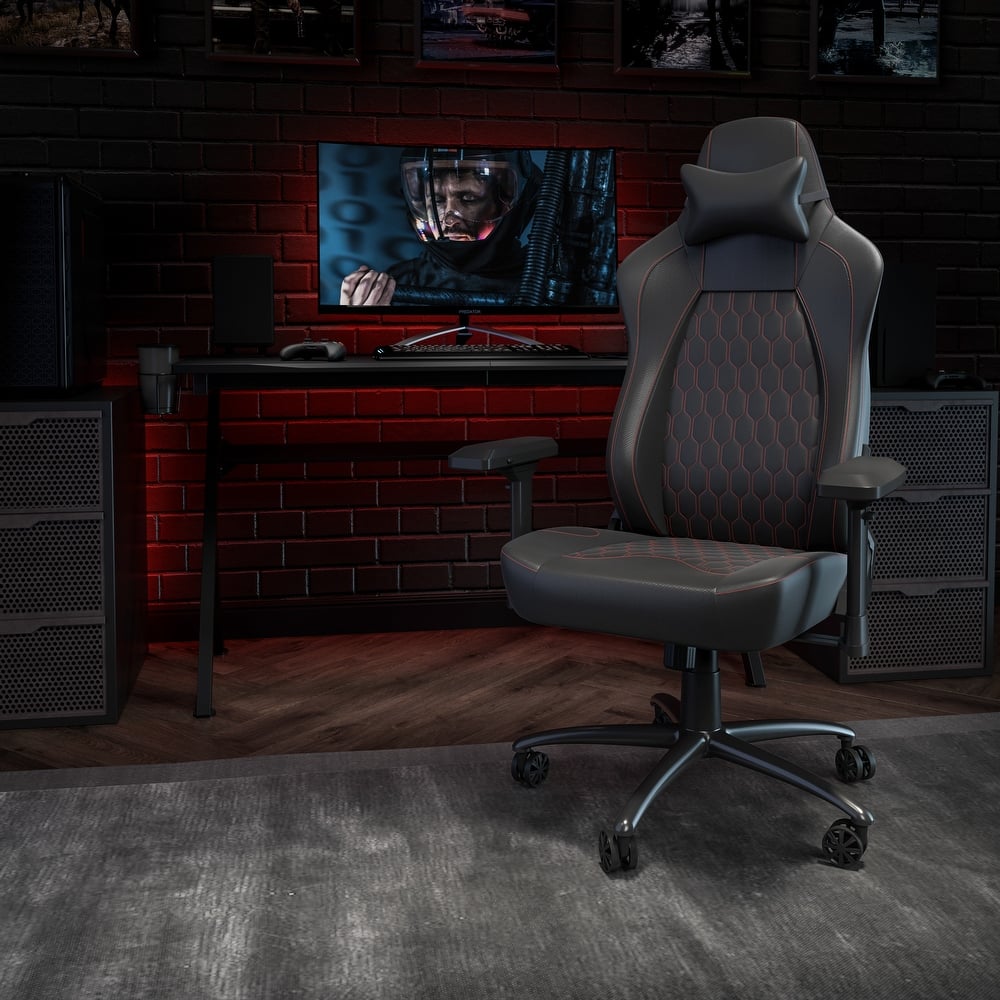 Ergonomic Gaming Chair with 4D Armrests, Headrest, & Lumbar Support