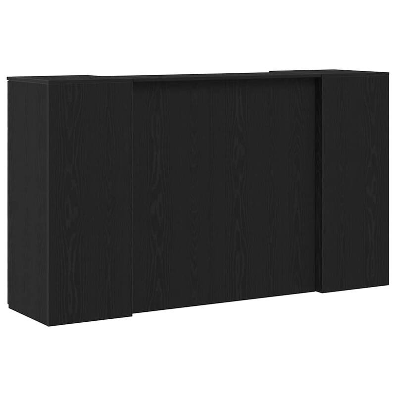 vidaXL Reception Desk Black Oak 70.9x19.7x40.7" Engineered Wood