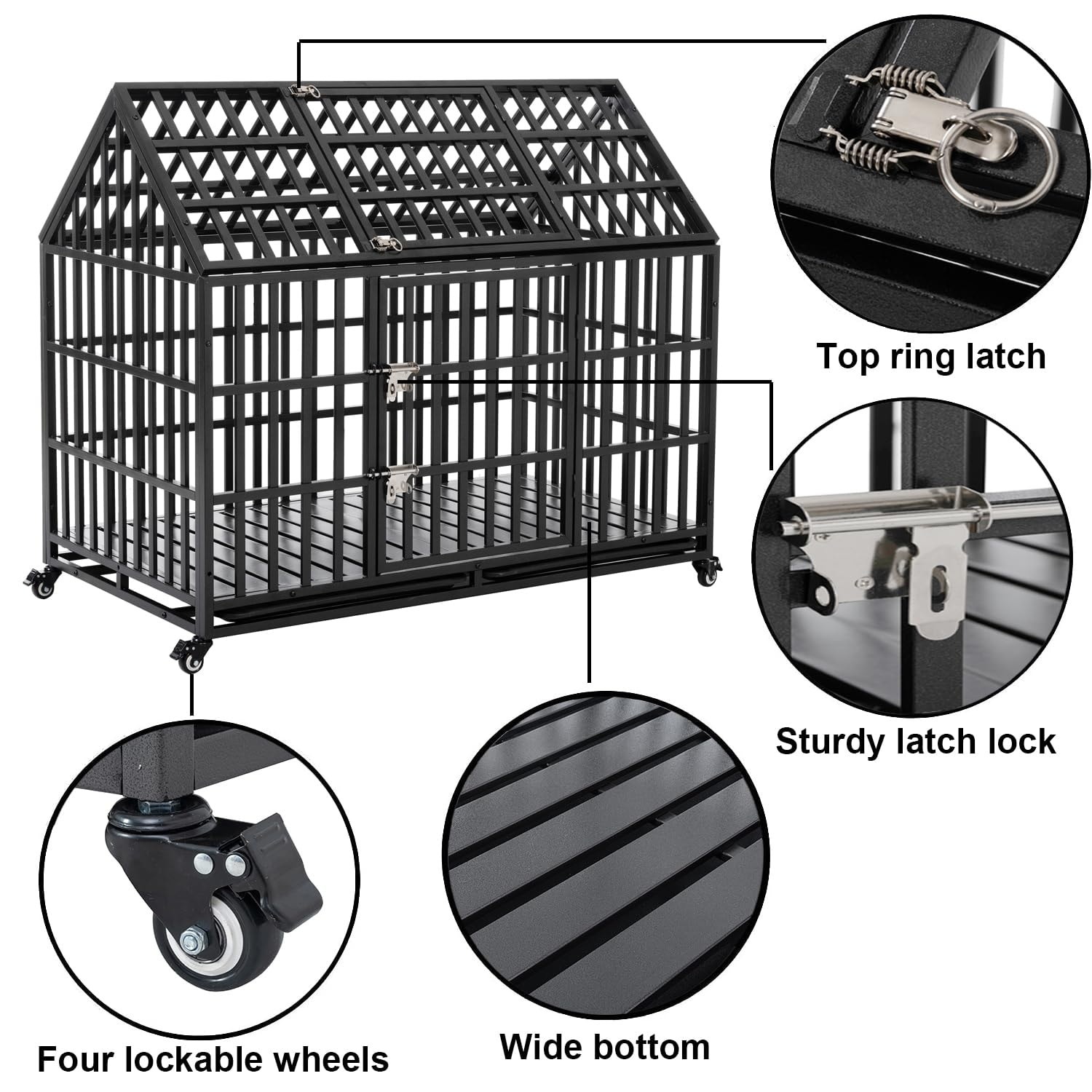 Large Dog Crate, Puppy Dog Playpen, Pet Cage for Yard, Indoor Outdoor