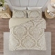 preview thumbnail 18 of 26, Madison Park Viola Tufted Cotton Chenille Damask Duvet Cover Set