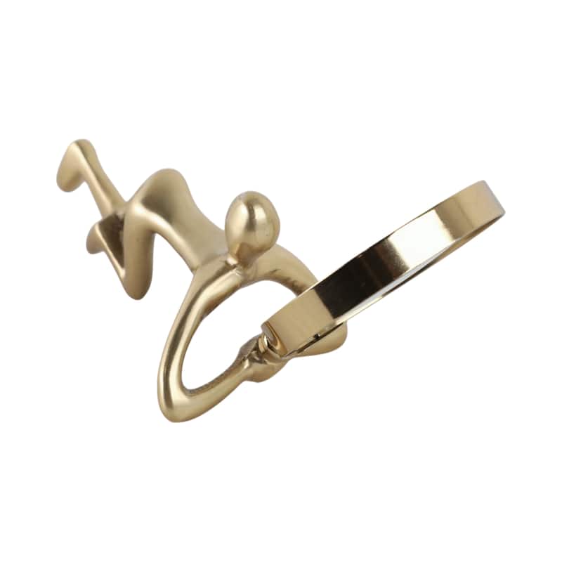 Glass Metal Decorative Object Human Figure Holding Magnifying Glass