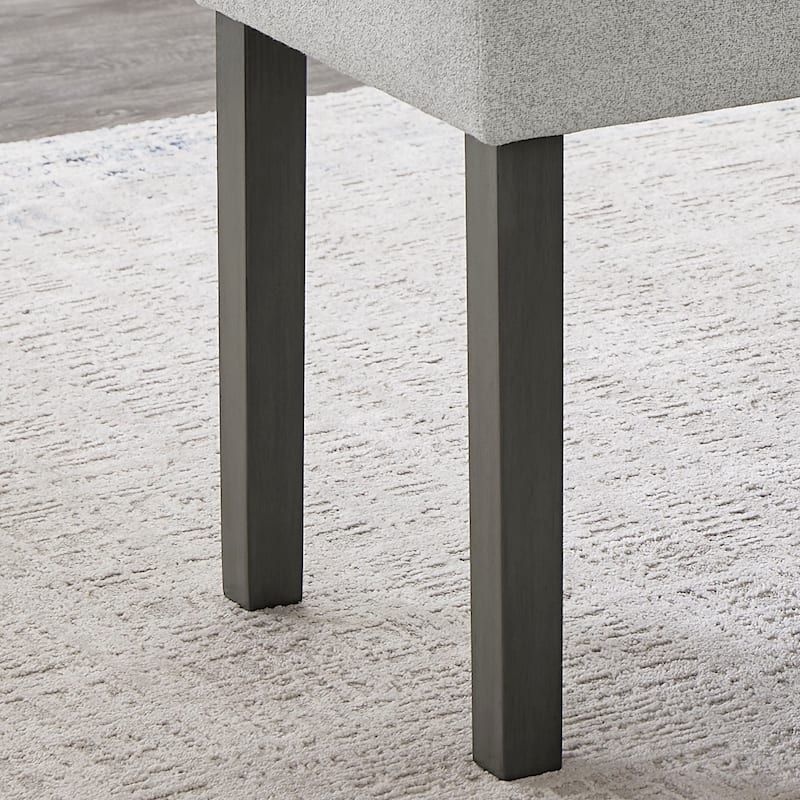 Selena Light Gray Fabric Upholstered 40" Bench with Dark Gray Wood Frame - Modern Entryway & Bedroom Seating