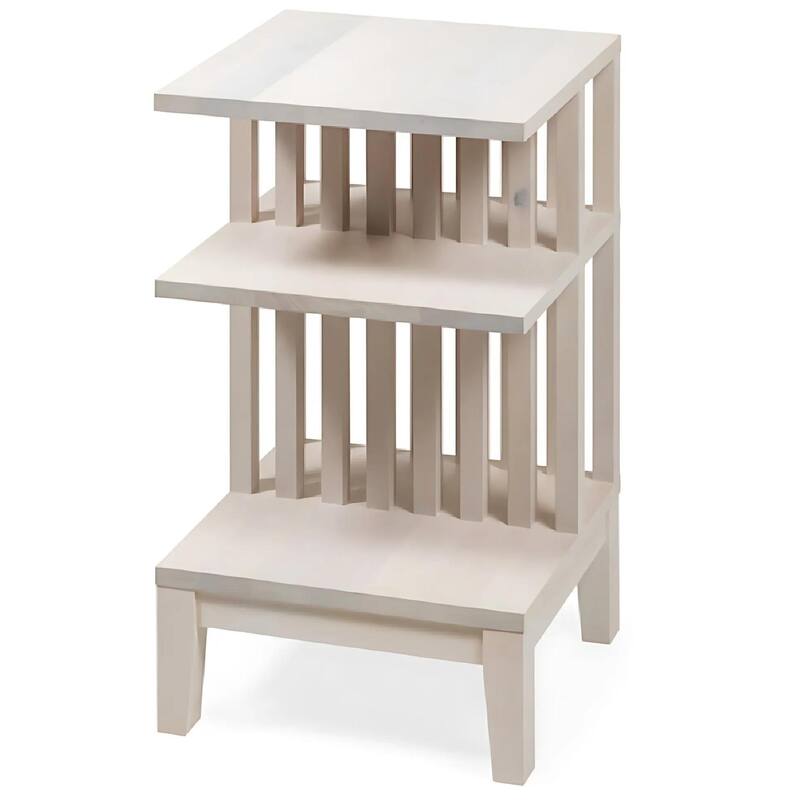 Nightstand set of 2 Whitewash Solid Beech Wood for Bedroom, Livingroom