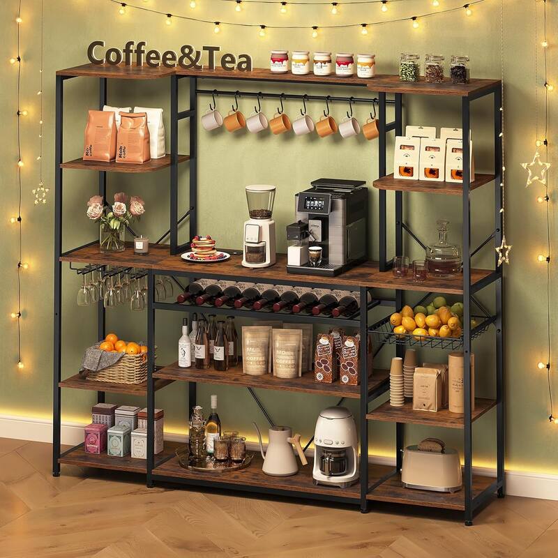 Baker's Rack Kitchen Microwave Stand Storage Shelves 5-Tier Coffee Bar