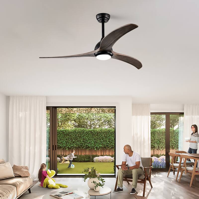 52" Ceiling Fan,Indoor Outdoor Ceiling Fan With Light with Remote Control, Noiseless Reversible Motor,6 Speed,3 Color