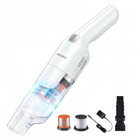 Lightweight Handheld Vacuum Cleaner Cordless Battery Powered Vacuum-White - 15.5" x 3" x 2.5"(L x W x H)