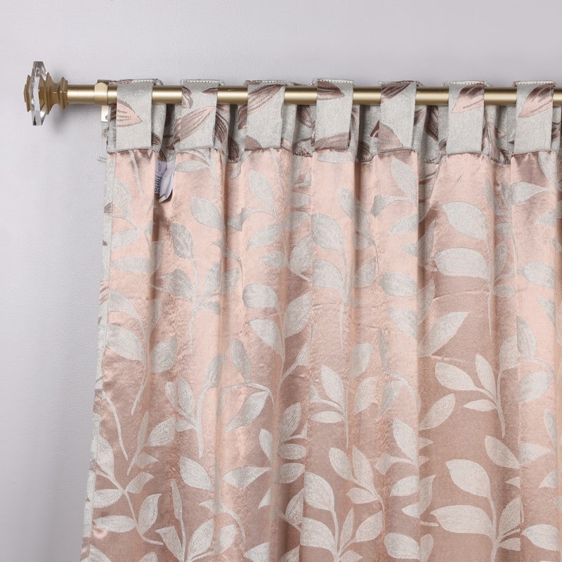 Superior Leaves Machine Washable Room Darkening Curtains with Back Tabs, Set of 2