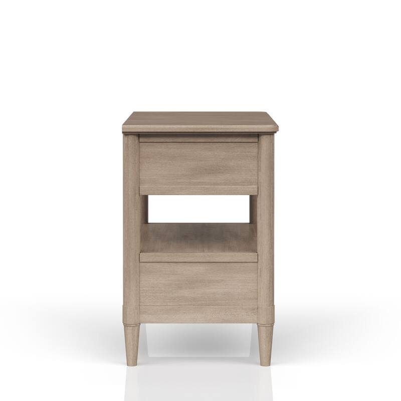 Open Nightstand Sand Finish With 2 Drawers