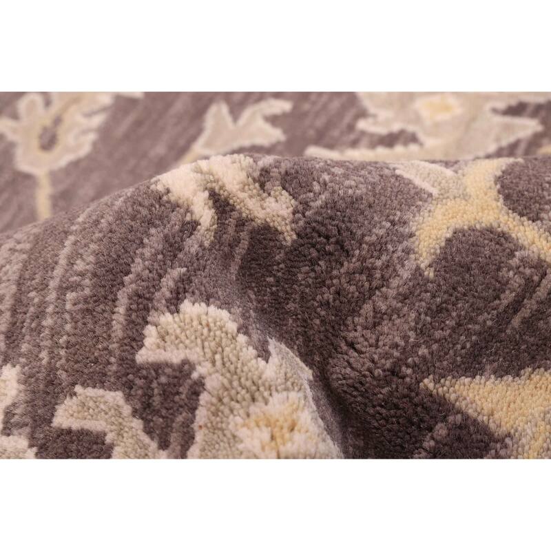 ECARPETGALLERY Hand-knotted Royal Oushak Dark Grey Wool Rug - 9'0 x 11'11