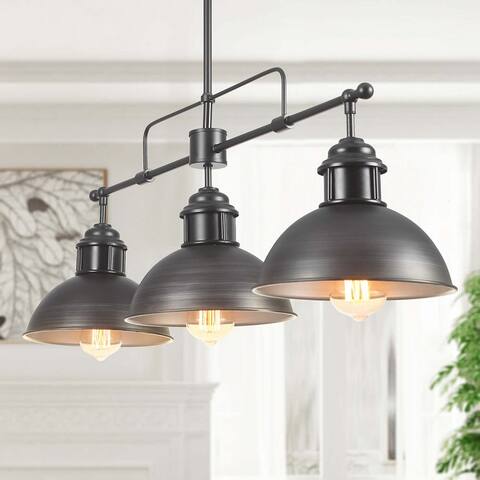 3 - Light Industrial Modern Metal Dome Kitchen Island Pendant Light - N/A
