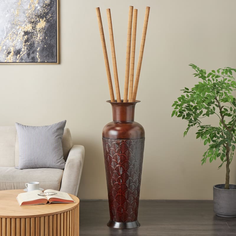 Bamboo Wood Tall Sticks Home Decor Natural Foliage - Set of 5 Brown - Roche River Decor