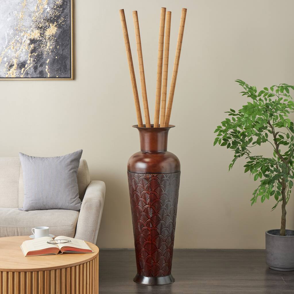 Brown Bamboo Wood Tall Sticks Home Decor Natural Foliage (Set of 5)