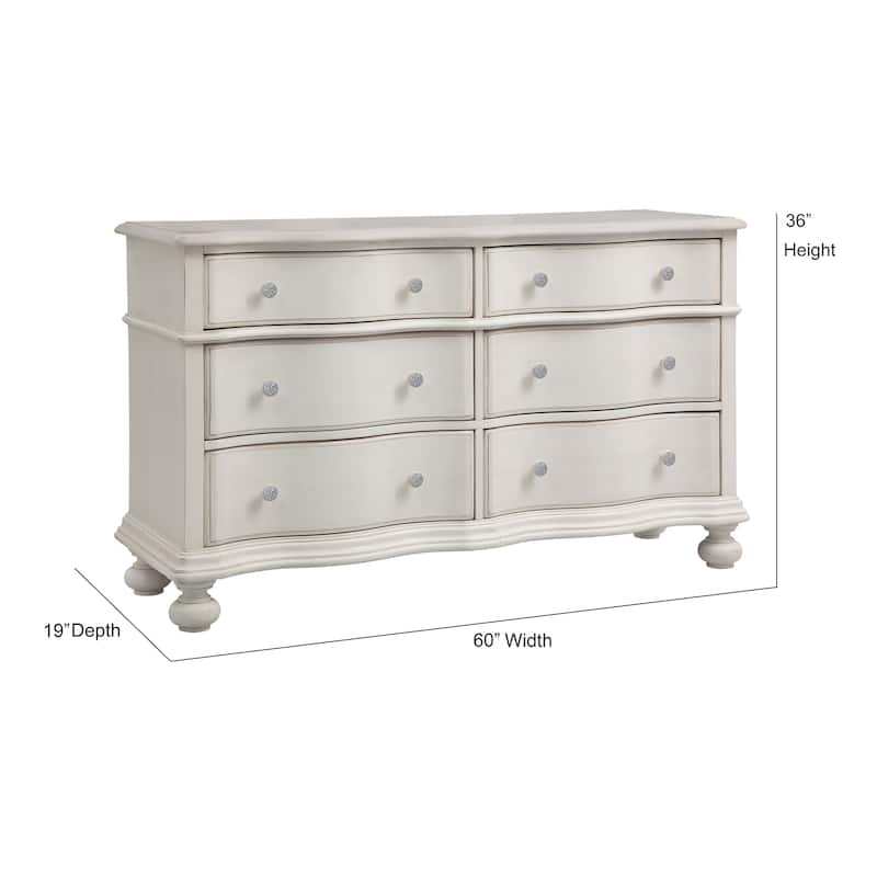 Roanoke 6-drawer Dove White Bureau