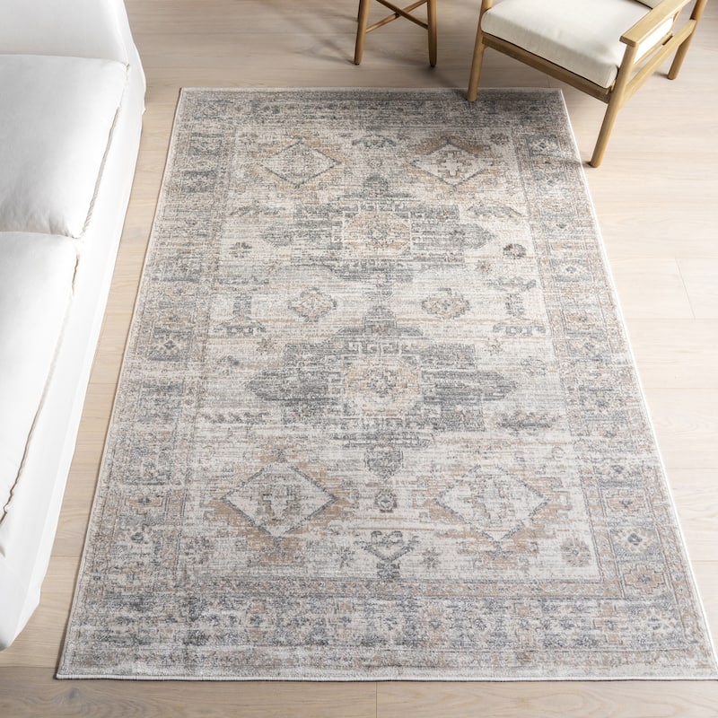 Nuloom Nera Vintage Medallion Area Rug - 5' x 8' - Grey - Rectangle