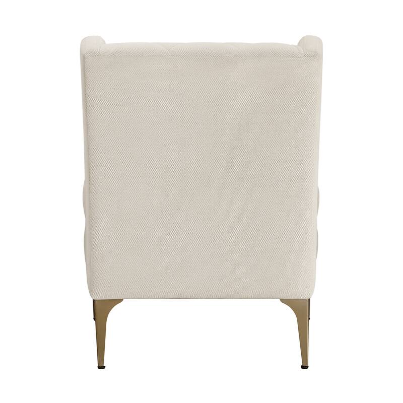 Margo 28" Chenille Accent Chair - Brushed Gold Finish Metal Legs