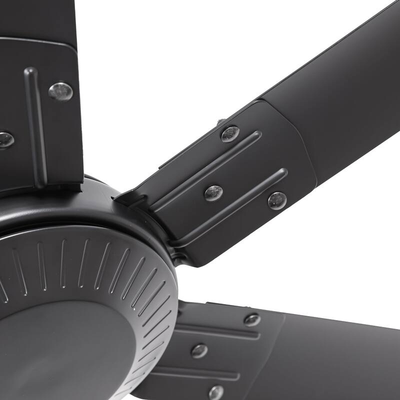 Ceiling Fan Modern 120" Industrial 6-Blade Black Metal
