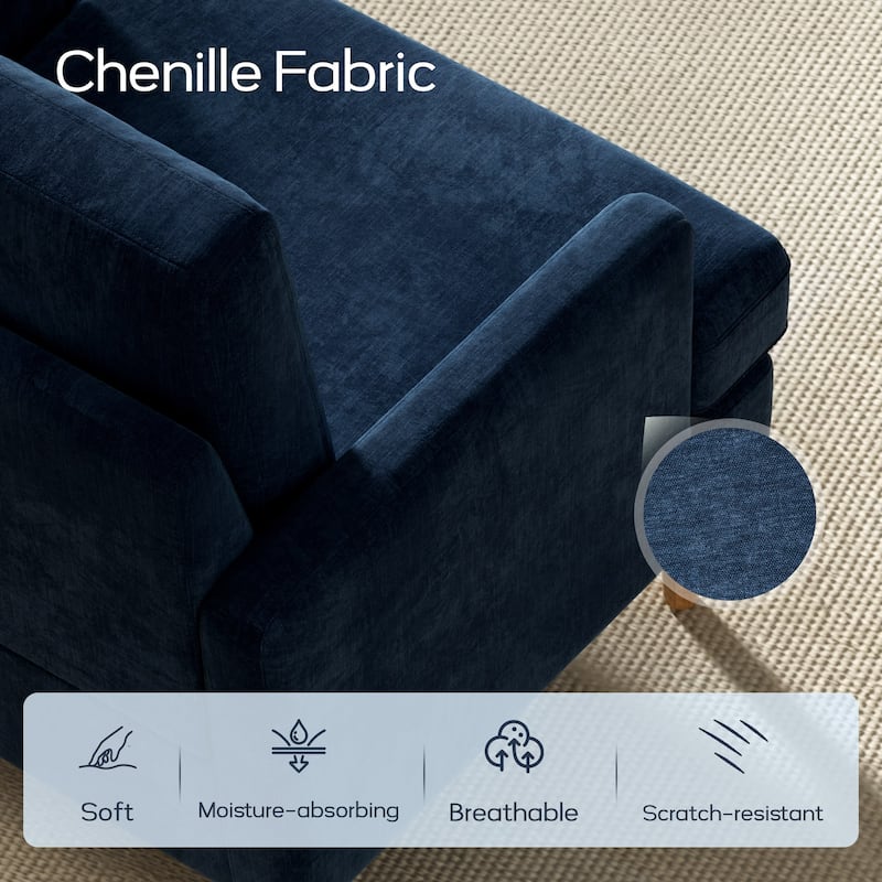set of 1 Accent Chair for Bedroom Living Room with Wood Legs