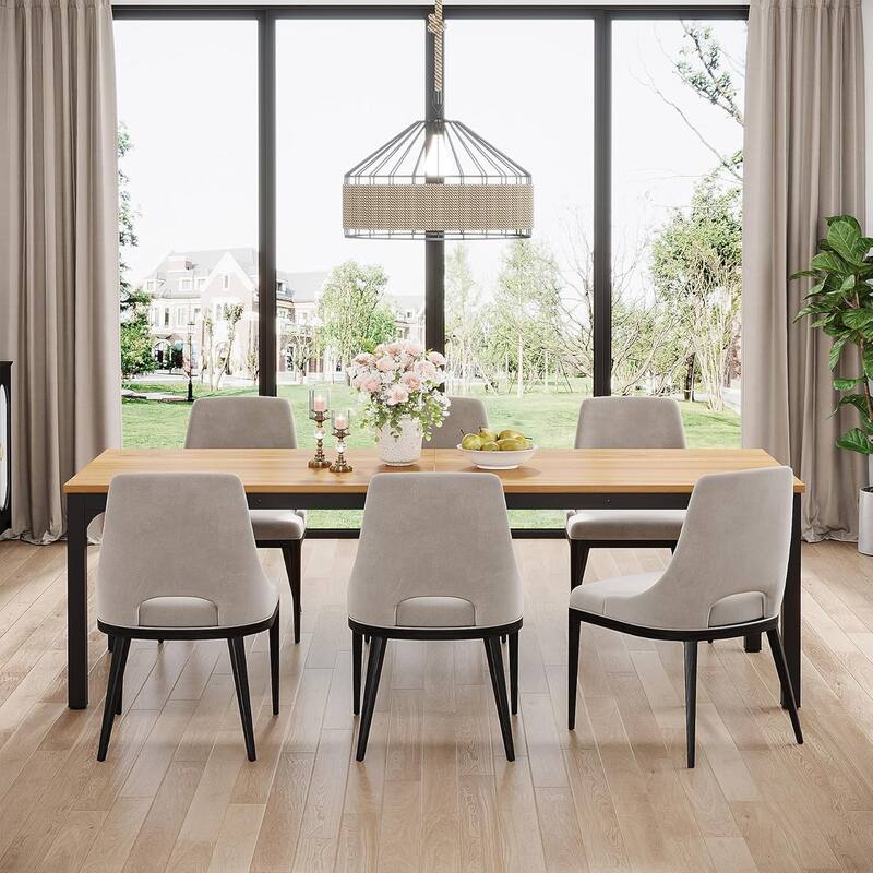 78.7" Rectangular Dining Table, Wood Kitchen Table for Home, Restaurant, Cafe, Office, Apartment, Bakery