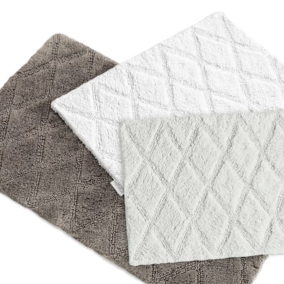 Vera Wang Tufted Diamond 2 Piece Reversible Bath Rug Set