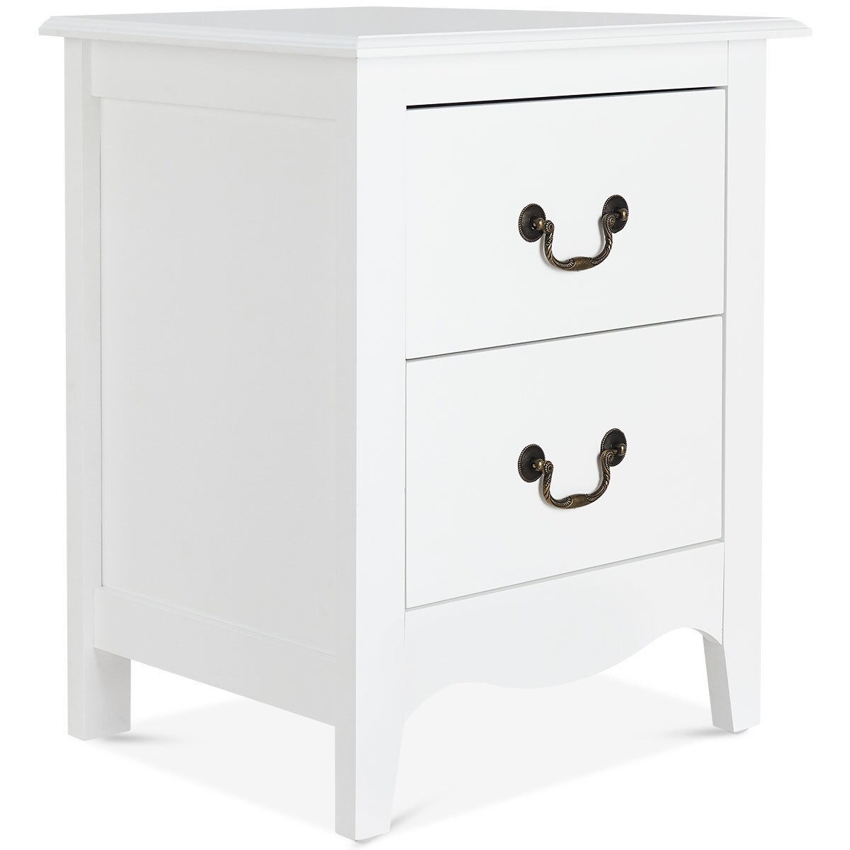 Shop Costway Nightstand End Beside Table Drawers Modern Storage