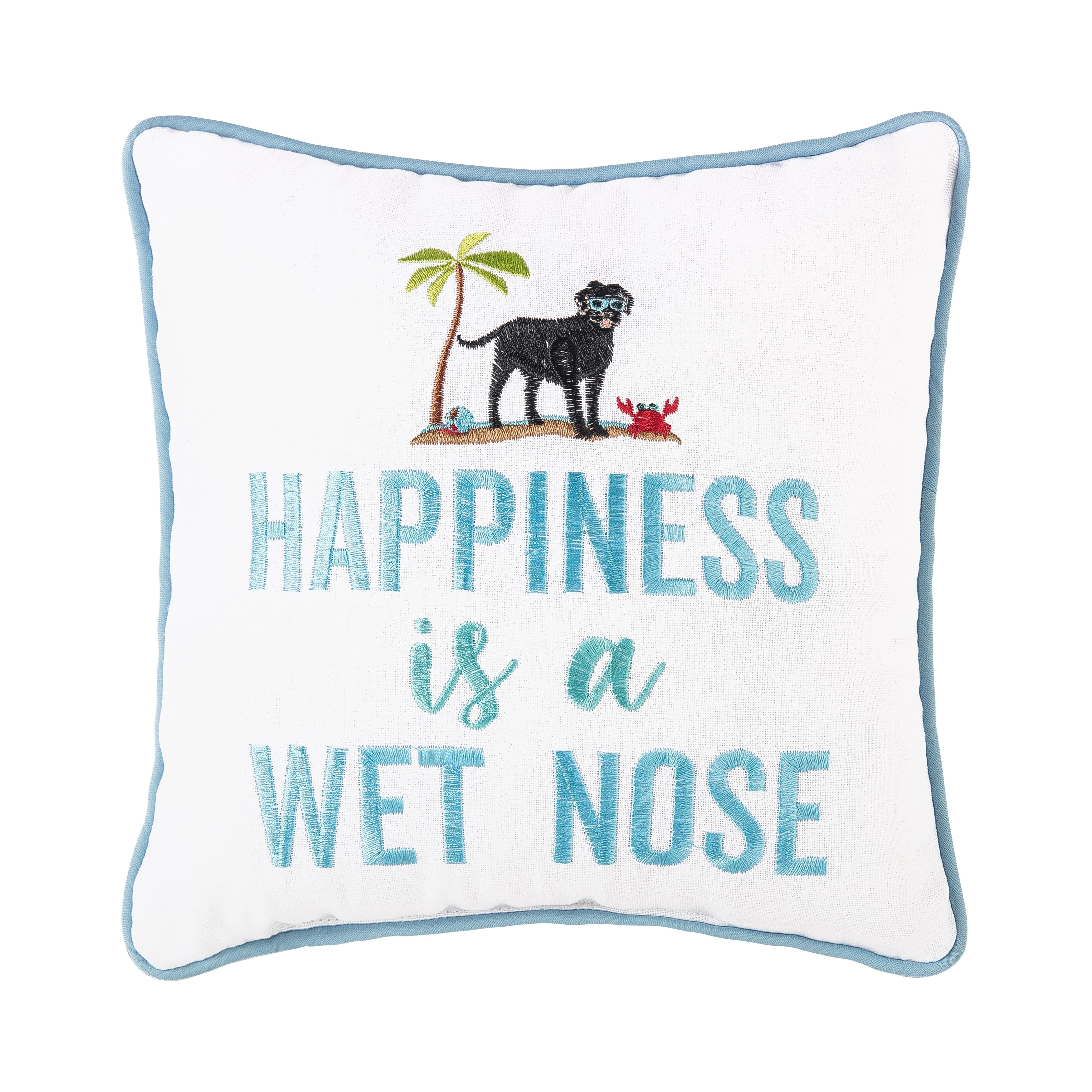 Happiness Is A Wet Nose Petite Throw Pillow, 10" x 10"