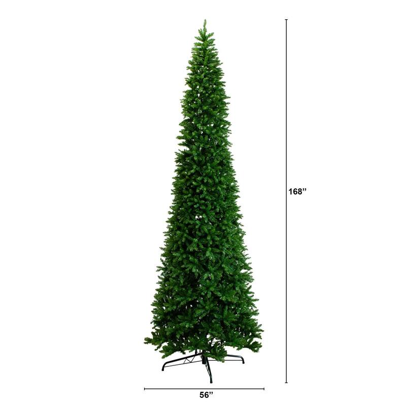 Pre-Lit Mountain Pine Artificial Christmas Tree - 14' - Warm White LED Lights