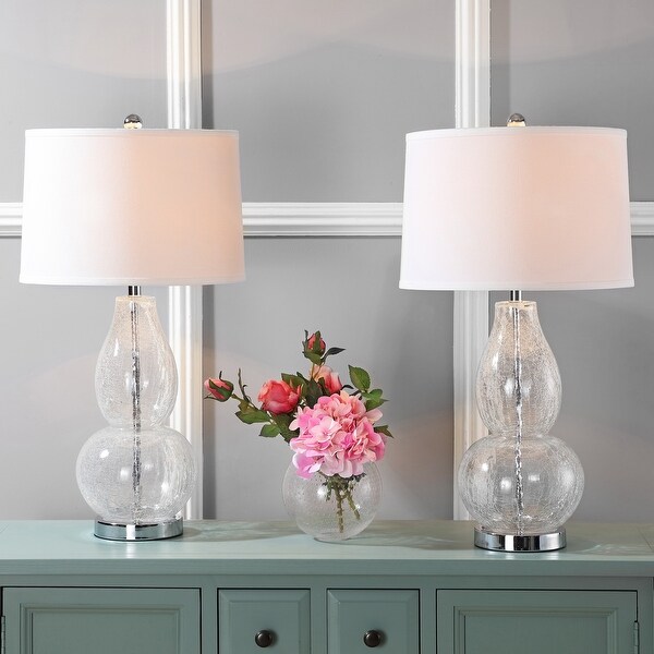 SAFAVIEH Lighting 28 inch Crystal Deco Crystal Table Lamp (Set of 2