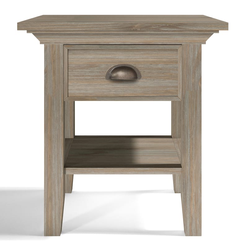 WYNDENHALL Mansfield SOLID WOOD 19 inch Wide Square Transitional End Side Table - 19.1 inches wide