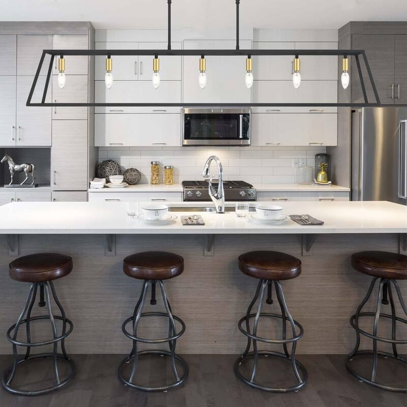 7-light Large Modern Farmhouse Kitchen Island Lighting - 55''