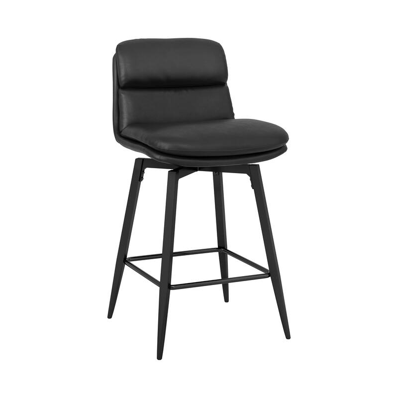 360°Swivel Bar Stools Set of 2/3/4, 26" H Seat Height with, Faux Leather Barstool for Kitchen Island and Home Bar Brown