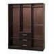 preview thumbnail 14 of 38, Palace Imports 100% Solid Wood Cosmo 3-Door Wardrobe Armoire with Solid Wood or Mirrored Doors