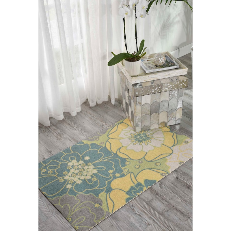 Nourison & Garden Floral Indoor / Outdoor Area Rug - 2'3" x 3'9" - Green