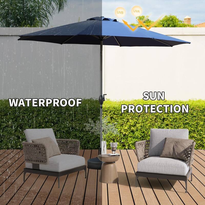 10FT Commercial Patio Umbrella with Wind Vent & Push-Button Tilt - 8 Steel Ribs (Base Not Included)"