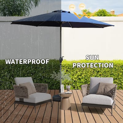 10FT Commercial Patio Umbrella with Wind Vent & Push-Button Tilt - 8 Steel Ribs (Base Not Included)"
