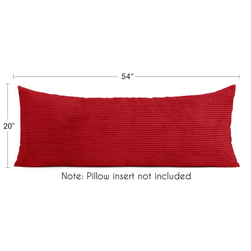 Sweet Jojo Designs Burgundy Red Unisex Boy Girl Body Pillow Case Pillow Not Included -Solid Striped Corduroy Textured Minimalist