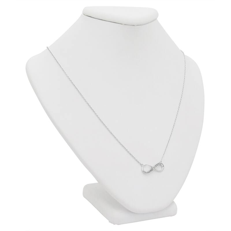 Diamond Infinity Necklace in Sterling Silver 18 inch