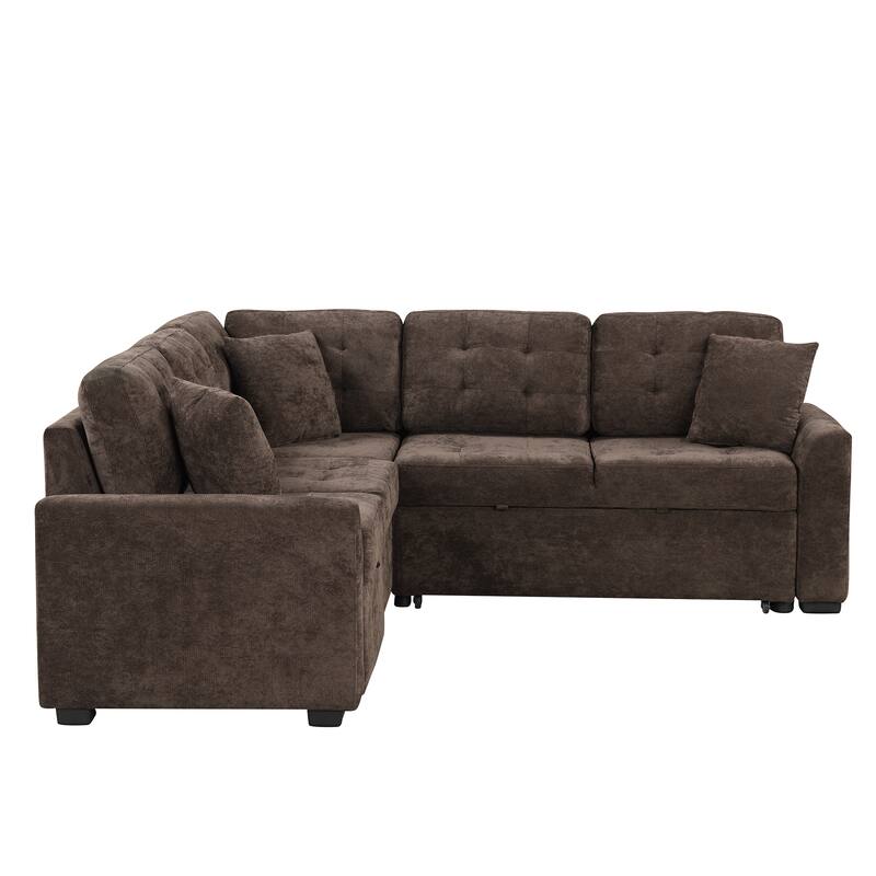 Convertible Modular Sofa with USB Ports, Sleeper Function, and Removable Cushions