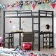 preview thumbnail 2 of 11, Full Size Metal Loft Bed with Desk,Shelves,Ladder