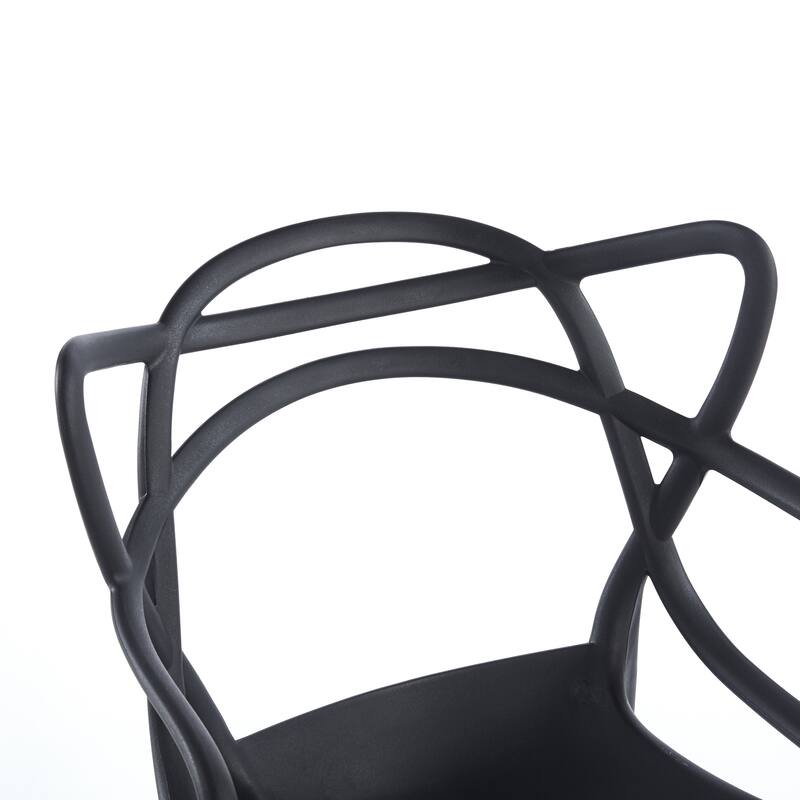 Plastic Dining Chairs Set of 4, Transparent Design Modern Kitchen Office