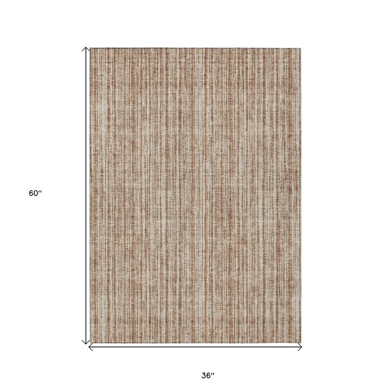 HomeRoots Striped Transitional Rectangle Outdoor Rug