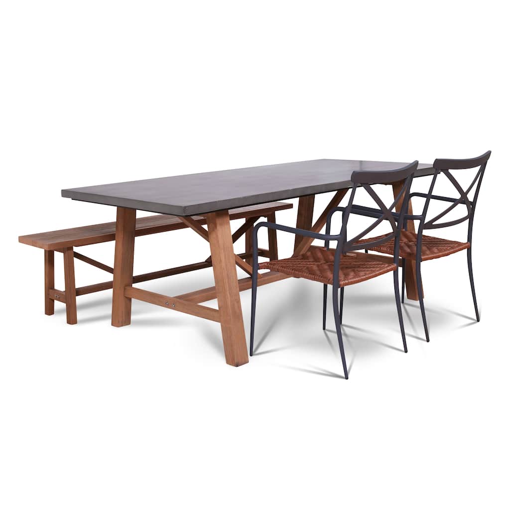 Amalfi 4 Piece Outdoor Dining Set with Cement Tabletop