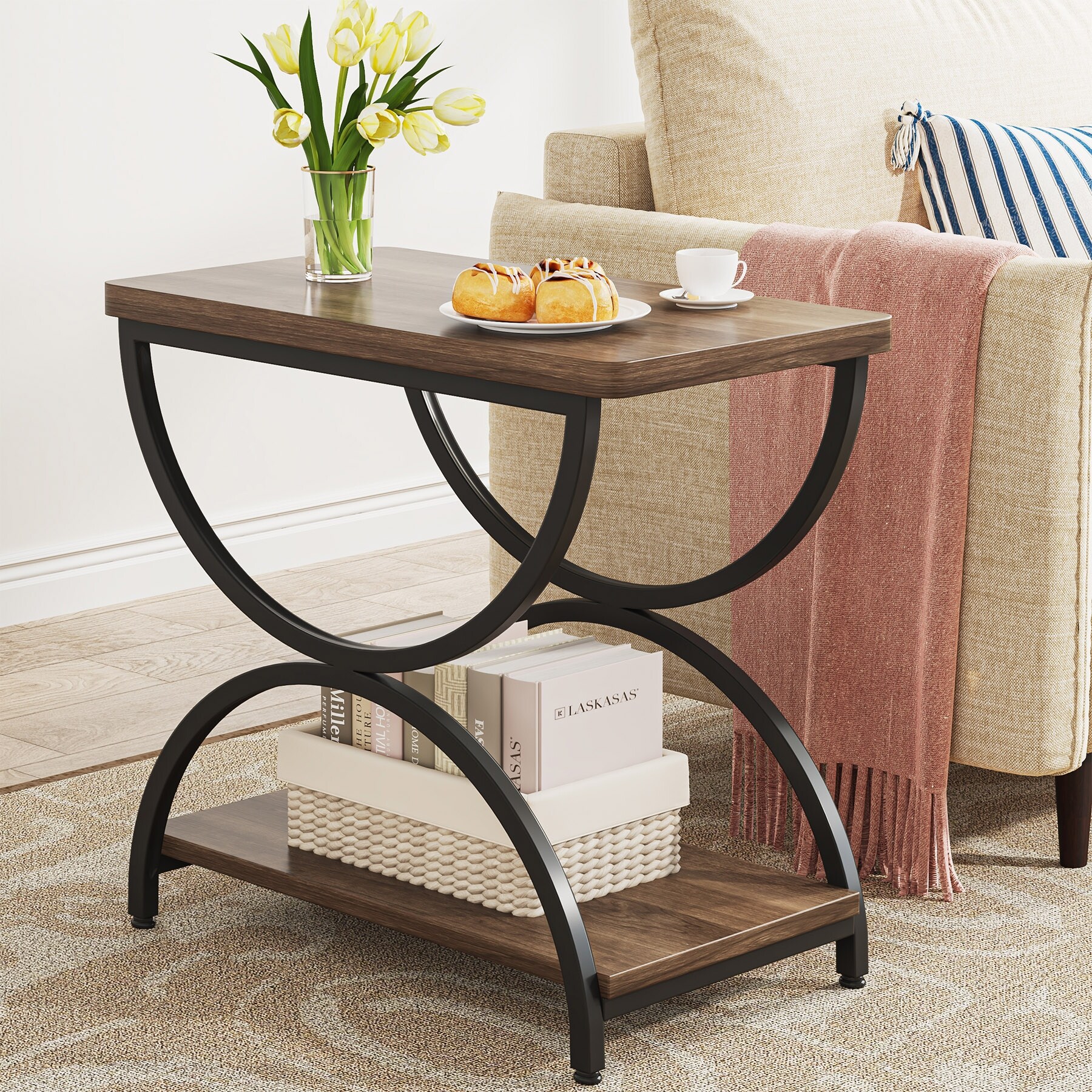 Rectangular metal accent table discount