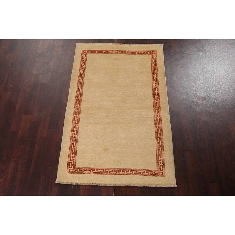 Geometric Contemporary Gabbeh Kashkoli Oriental Area Rug Wool Handmade - 3'2" x 5'1"