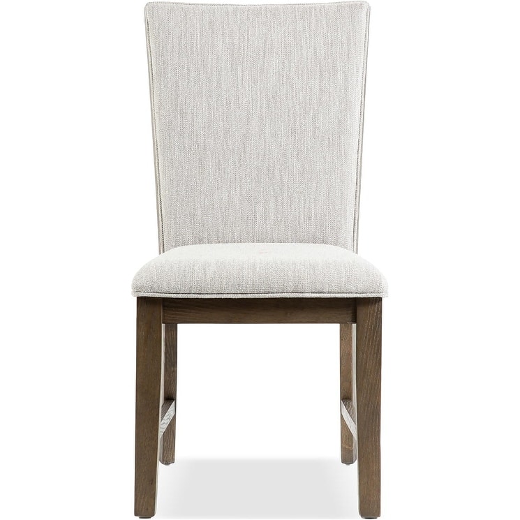 Farmhouse Style Oak Finish Upholstered Side Chairs