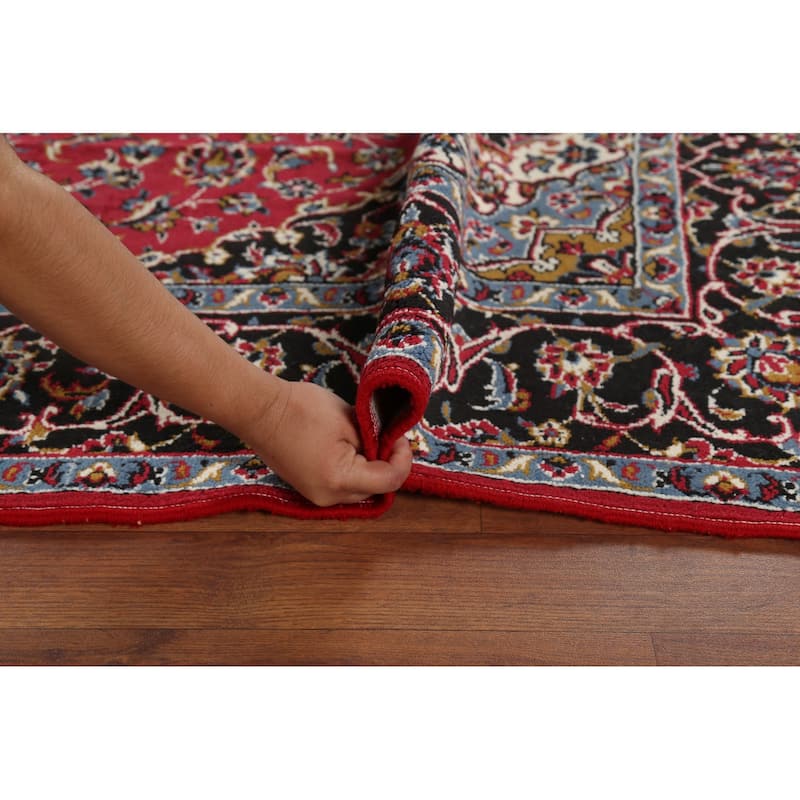 Traditional Floral Mashad Turkish Area Rug Red Machine Made Carpet - 6'5" x 9'9"