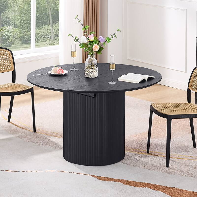 Expandable Dining Table,Solid Top Extending Table Modern Kitchen Table