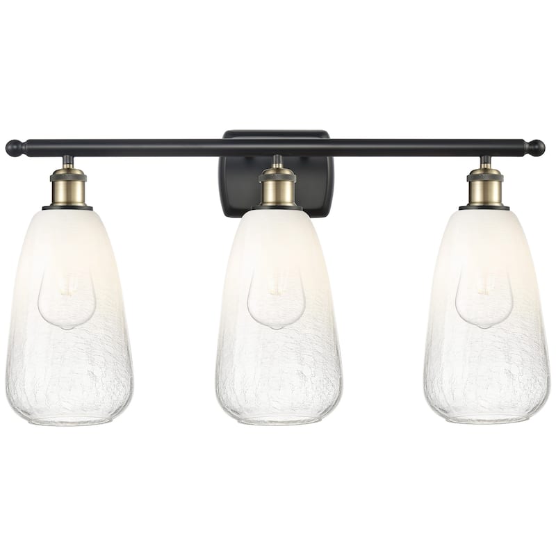 Innovations Lighting 516-3W-14-26 Brookhaven Almond Vanity Brookhaven - Black Antique Brass / Opal