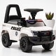 preview thumbnail 1 of 22, Kids Police Push Ride-On Car with PA System, Horn, Steering Wheel & Storage, Foot-to-Floor Sliding Toy for Ages 18-60 Months White