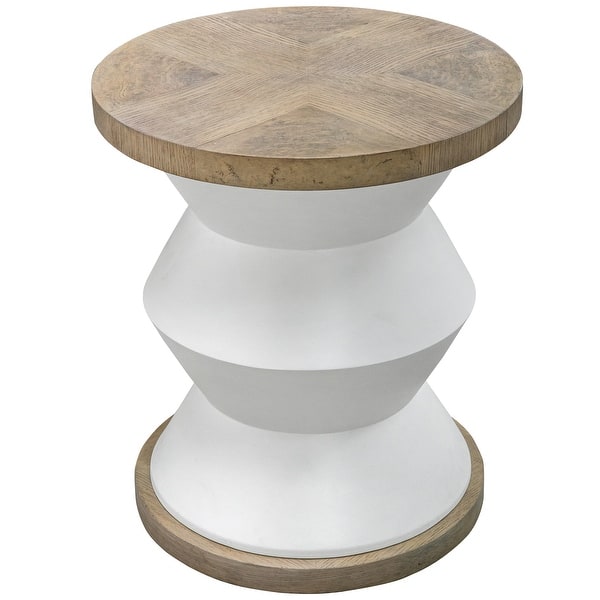 slide 2 of 3, Uttermost Spool Matte White Geometric Side Table
