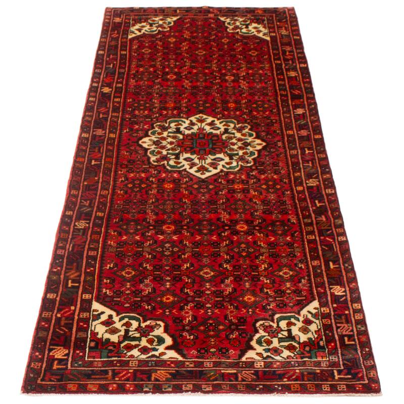 ECARPETGALLERY Hand-knotted Andelz Red Wool Rug - 3'9 x 10'5